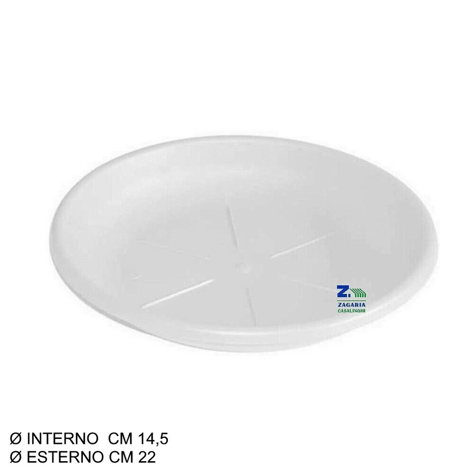 BAMA GROUP SOTTOVASO TONDO DIAMETRO 22 CM COLORE BIANCO IN PLASTICA DIAMETRO BASE CM 14,5