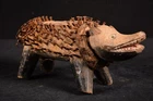 Antique African Nkisi Dog Figurine / Figure DR Kongo Africa Africa 1444