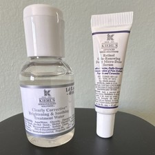 Kiehl's Clearly Corrective Treatment Water 1.4 fl oz Retinol Serum Set Travel