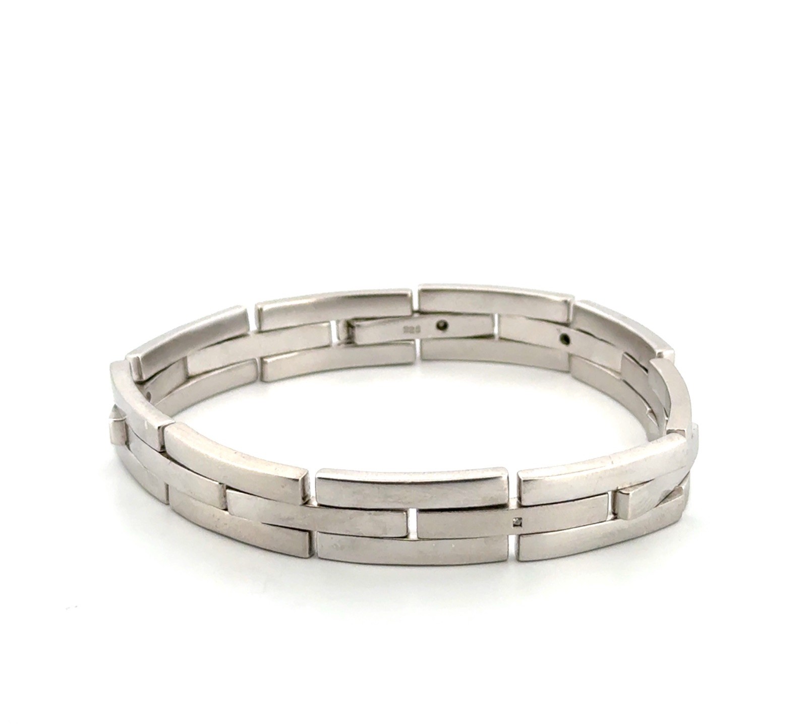 7” Interlocking 925 Sterling Silver Flat Link Bra… - image 2