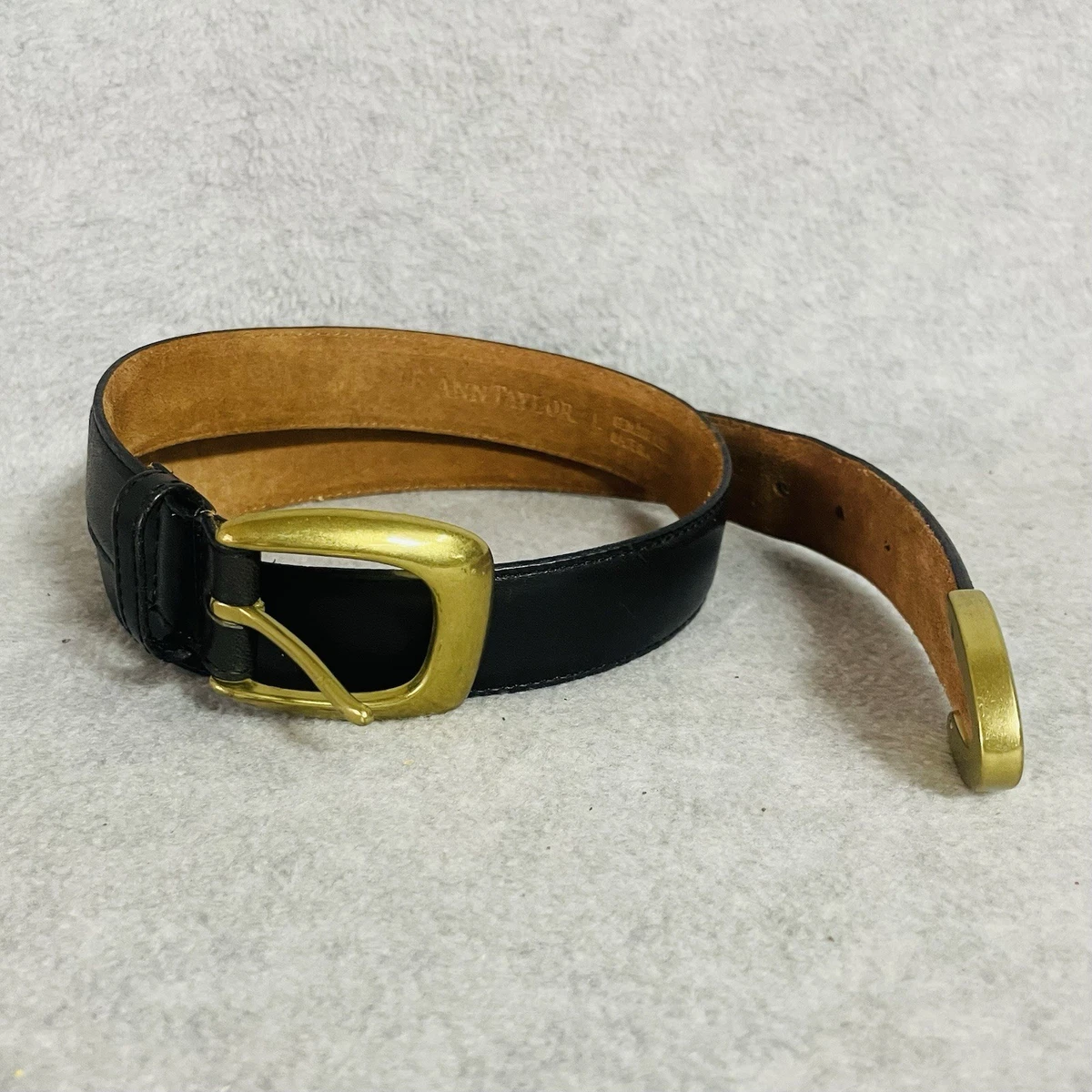 Ann Taylor Vintage Black Leather Belt with a Tortoiseshell Buckle Size Small Ann Taylor Size S Brown Belts for Women for sale | eBay main image 4