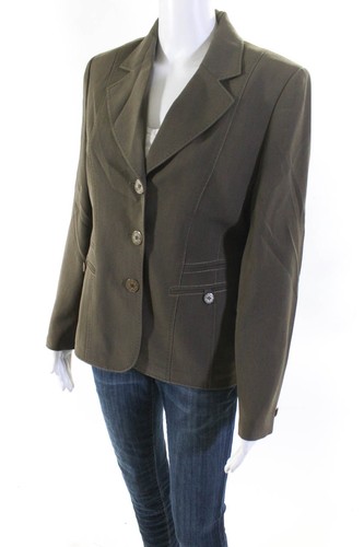 Gerry Weber Women's Three Button Fully Lined Blazer Jacket Green Size 6 - Picture 3 of 7