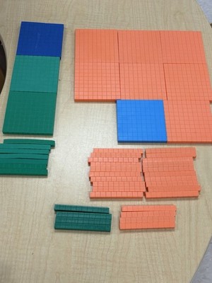 Math Counting Manipulatives 100's Cubes And 10 Rods Preowned