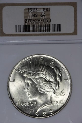 1923 NGC MS64 PEACE SILVER DOLLAR #B51346