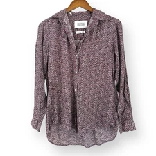 Grayson Frank & Eileen The Hero Abstract Print Shirt Women’s 2 (S) Quiet Luxury