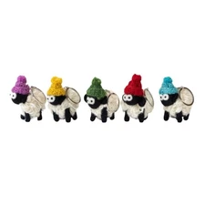 Collectible Knitted Sheep Keyring- Bobble Hat (Assorted)