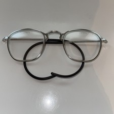 Vintage Cesco 6 3/4 Safety Glasses Silver Frame Aviator Lens Rare in Great Shape