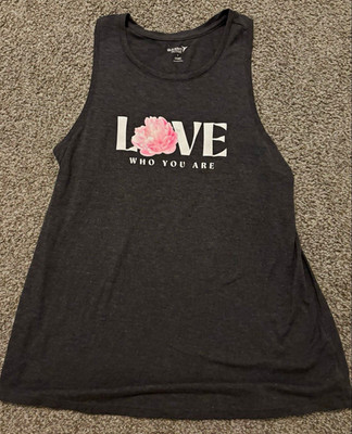 Old Navy Active Go-Dry Moisture Wicking Women s S Black Round Neck Graphic Tank