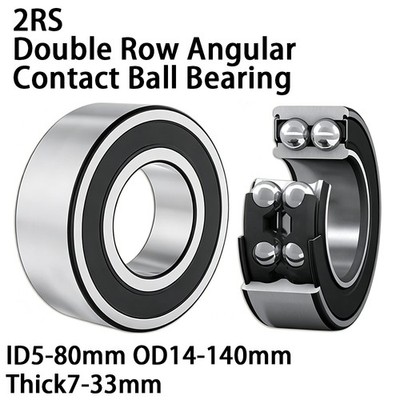 2RS Doppelreihe Winkelkontakt Kugellager ID5-80mm OD14-140mm Dicke7-33mm