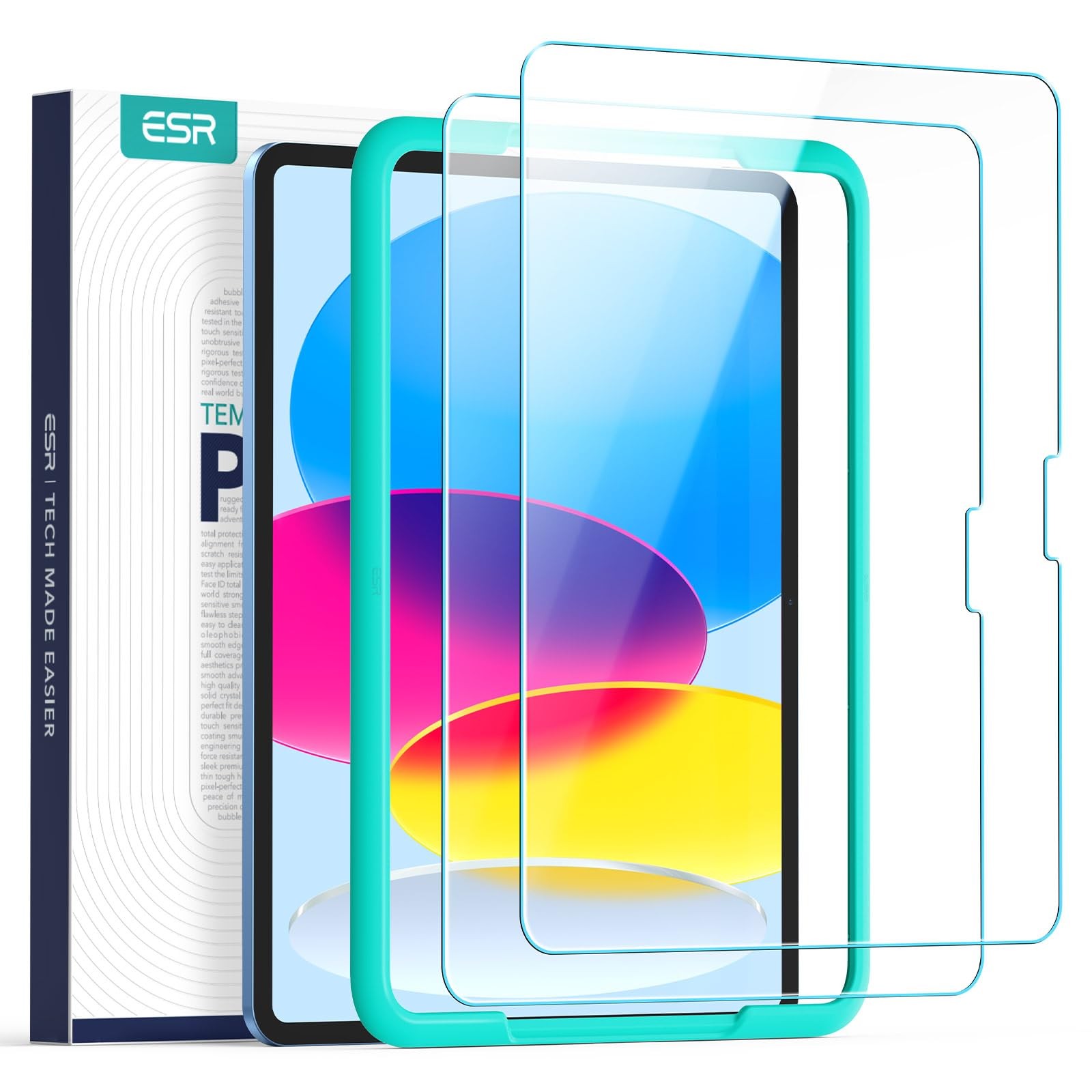 ESR 2 Pack Screen Protector for iPad 11th/10th Gen (2025/2022), transparent