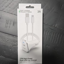 HyperGear 17W Dual USB Car Charger, Fast Char...