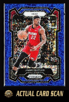 2023-24 Panini Prizm Jimmy Butler #118 Prizms Blue Sparkle #/144 Miami Heat
