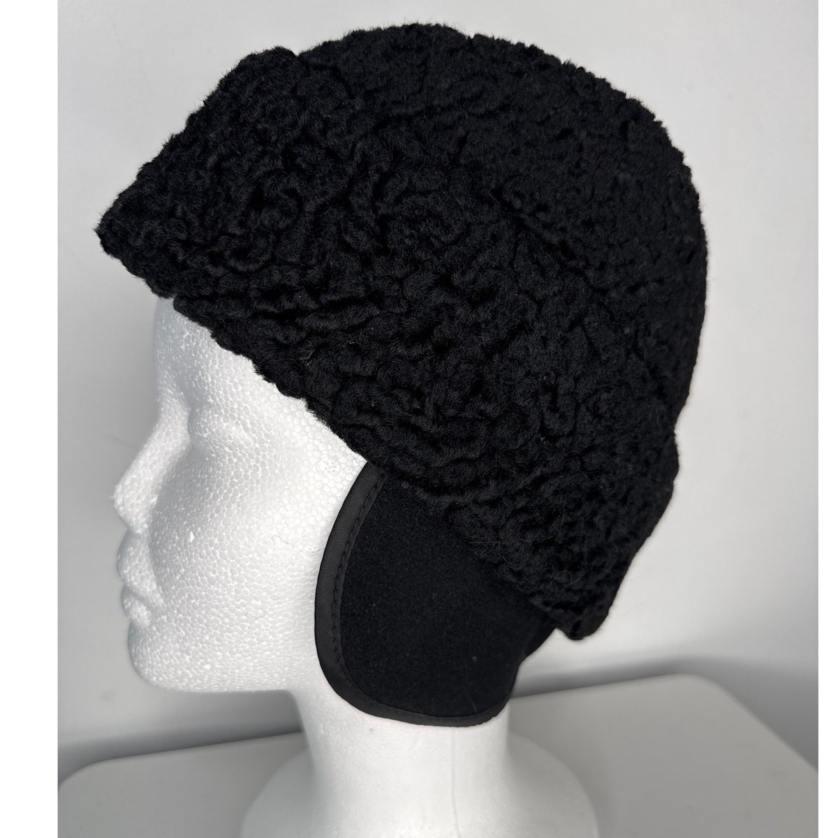 Vintage Gray Black Curly Wool Cossack Hat Persian Lamb Style Large Wool Cossack Hat - Etsy main image 3