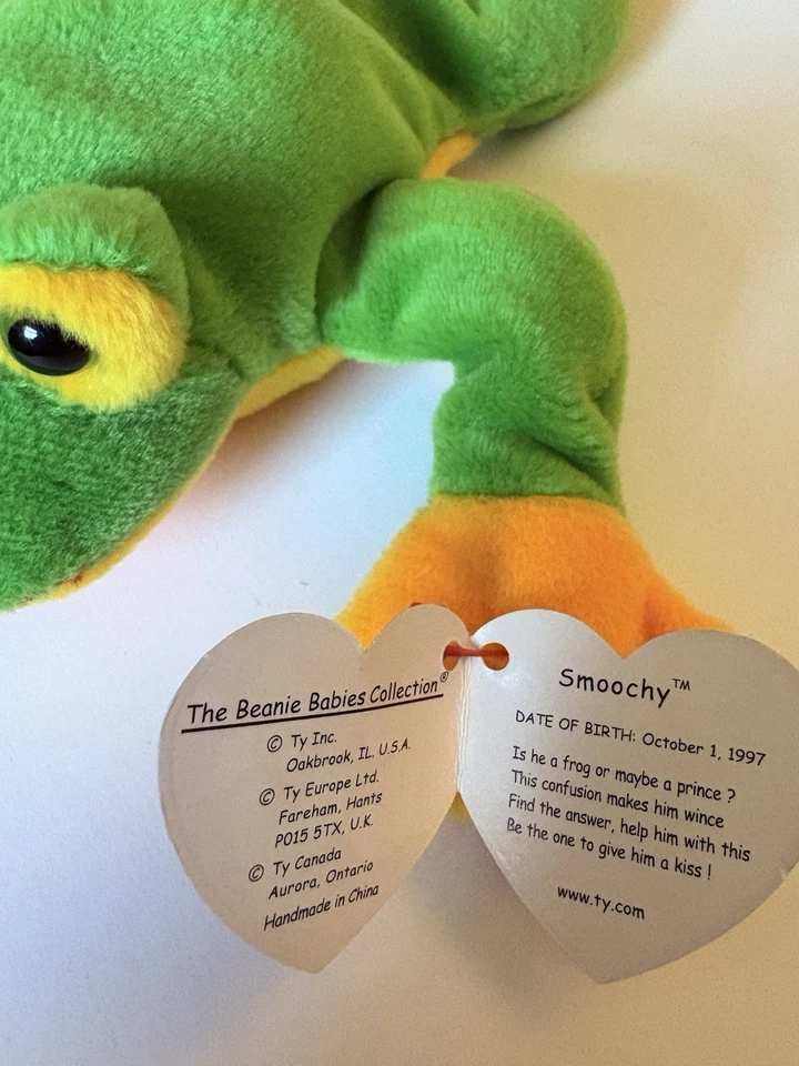 COMO NUEVO RETIRADO Ty Beanie Baby SMOOCHY THE FROG - ETIQUETA COMO NUEVO Foto 3 de 4
