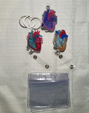 Cardiac Badge Holder Heart Retractable Reel ID Card Clip