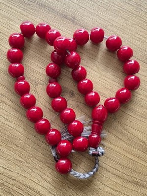 Cherry Islamic Prayer  bakelite Catalin  Rosary. 14*13 mm. 33 beads.Tasbih