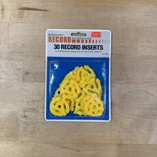 Vtg. NOS Recoton 45 RPM Record Inserts Adaptors 1970's Bright Yellow Package/30