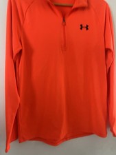 Under Armour Neon Orange Quarter Zip Gym Top - Size Small (SM/P) Excellent Cond