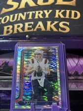 2025 Topps Chrome Football Drake Maye #207 Silver Pulsar Refractor Patriots SP