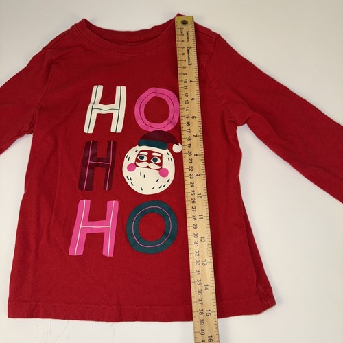 Old Navy Tee Shirts Girls 4T Toddler Red Long Sleeve Holiday Santa - Picture 6 of 8