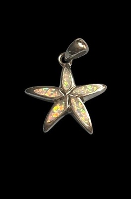 Sterling Silver Opal Pendant- Starfish -petite