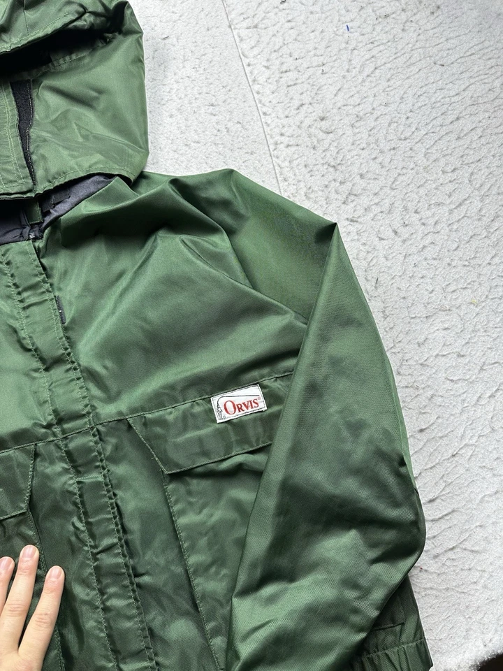 Chaqueta de vadeo vintage Deadstock para hombre Orvis pesca con mosca años 70 EE. UU. verde al aire libre Foto 2 de 4