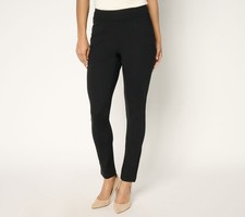 Belle by Kim Gravel Regular Ponte Triple Topstitch Ankle Leggings Black 14 New