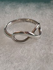 Tiffany & Co. 925 Sterling Silver Infinity Ring Size J 1/2 Rare Excellent