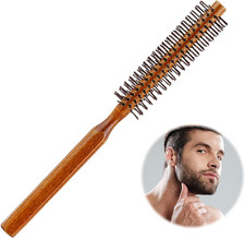 Spazzola Rotonda per Capelli in Legno, Piccola Spazzole Asciugatura Da Uomo roun