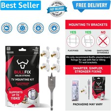 TV Kit - Plasterboard Fixings for TV Bracket, Heavy Duty Wall Fixing for Tele...