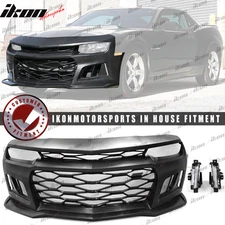 Fits 14-15 Chevy Camaro ZL1 Style Front Bumper Cover + DRL Daytime Running Light