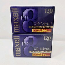 2 Pack Maxell XR-Metal Hi8 120 Professional P6-120 XR Camcorder Video Tapes