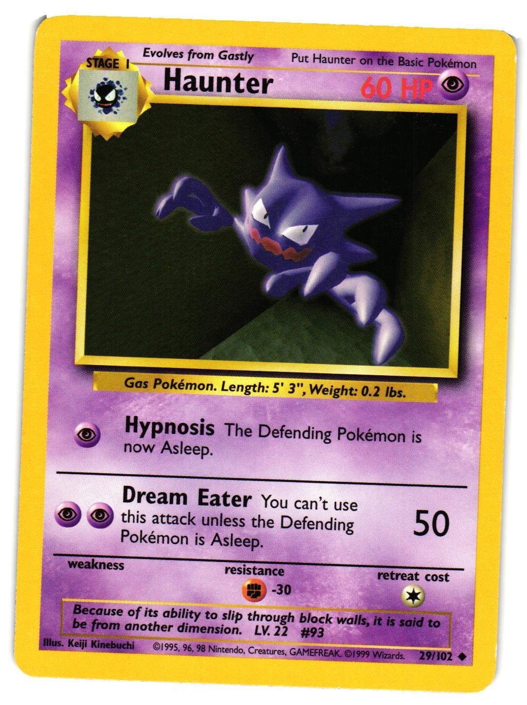 Pokemon TCG Haunter 29/102 Uncommon Base Set Unlimited LP
