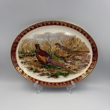 Weatherby Hanley Royal Falcon Ware Pheasant Oval Plate 30cm x 23.5cm Red Border