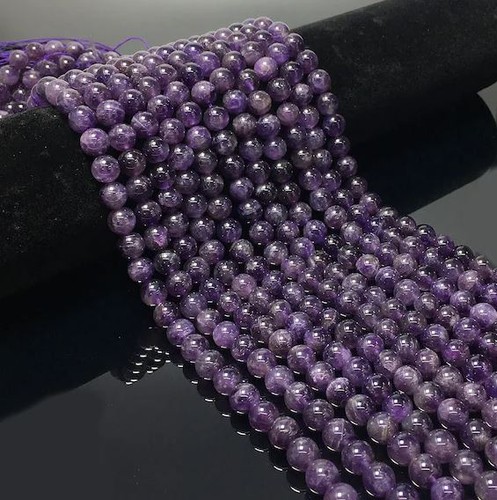 5mm Round Amethyst Stone Beads Purple - Picture 4 of 7