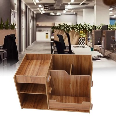 Wooden Desk Organize Shelf Multi Layer Space Saving Tabletop Storage Box For SET