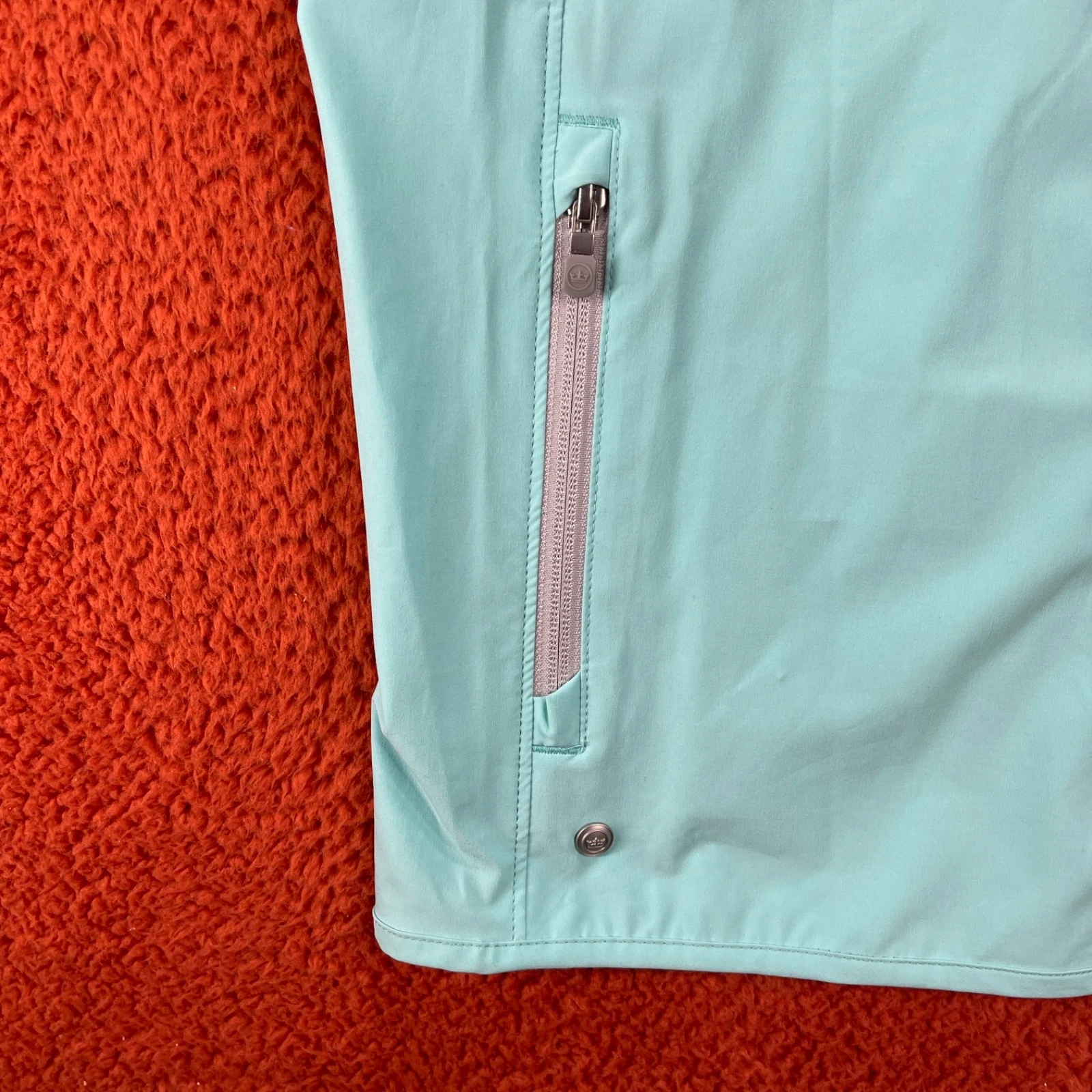 PETER MILLAR Mens MEDIUM Flex Adapt Full Zip Pullover Vest Jacket Turquoise Blue - product detail image 4