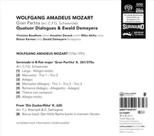 QUATUOR DIALOGUES / EWALD DEMEYERE WOLFGANG AMADEUS MOZART: GRAN PARTITA NEW SUP