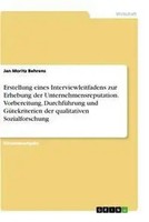 Jan Moritz Behrens | Erstellung Eines Interviewleitfadens Zur Erhebung Der...