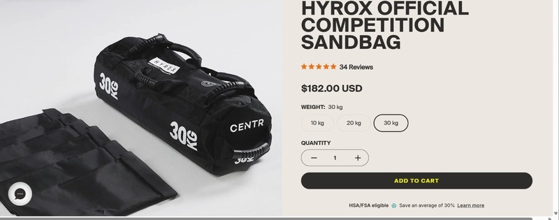 Preowned HYROX Official Competition Sandbag- 30kg No sandbags and No Sand.