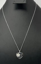 You Are My Sunshine Love Heart Pendant & Necklace Sterling Silver Sunflower 18”