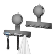 2PCS Suction Cup Razor Holder, Suction Cup Holder for Shower Wall, Removable