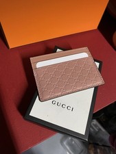 Gucci GG Monogram Card Holder Leather Wallet New