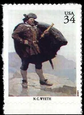 US Scott # 3502r, "Captain Bill Bones", N. C. Wyeth, 2001 34¢ Stamp, MNH