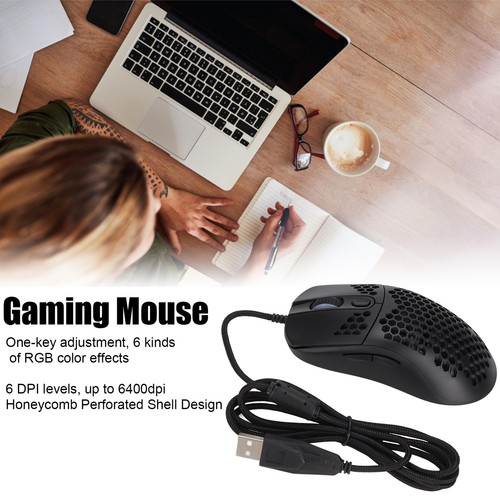 Mechanical Mouse Rgb Backlight 6400Dpi Ergonomic Usb Wired Gaming MPF - Picture 15 of 23