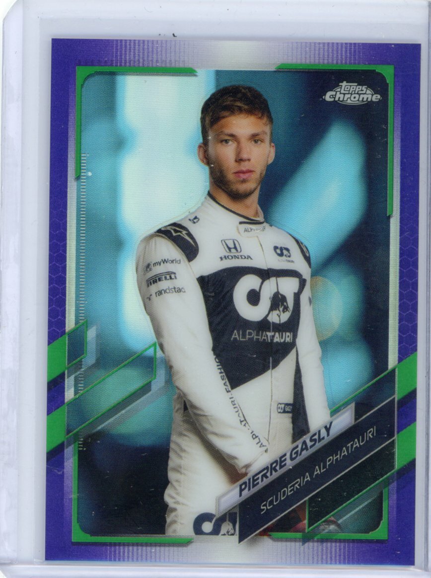 Pierre Gasly 2021 Topps Chrome Formula 1 #13 Purple Green Refractor Parallel SP