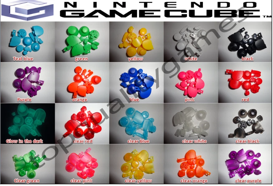 Nintendo Gamecube Controller Mod Colorful Complete button set with Thumbsticks