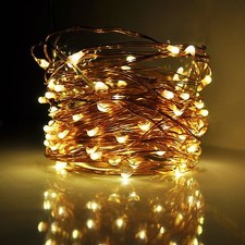 LED Fairy Lights- 33 Foot, 100 Micro LED Lights on Copper Wire With Plug
