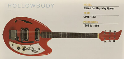 Circa 1968 Teisco Del Rey May Queen Body Guitar Fridge Magnet 5.25''x2.75'' NEW