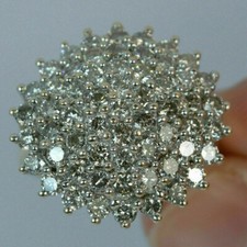 14K Yellow Gold Over 2 Ct Round Cut VVS1 Diamond Cluster Engagement Wedding Ring